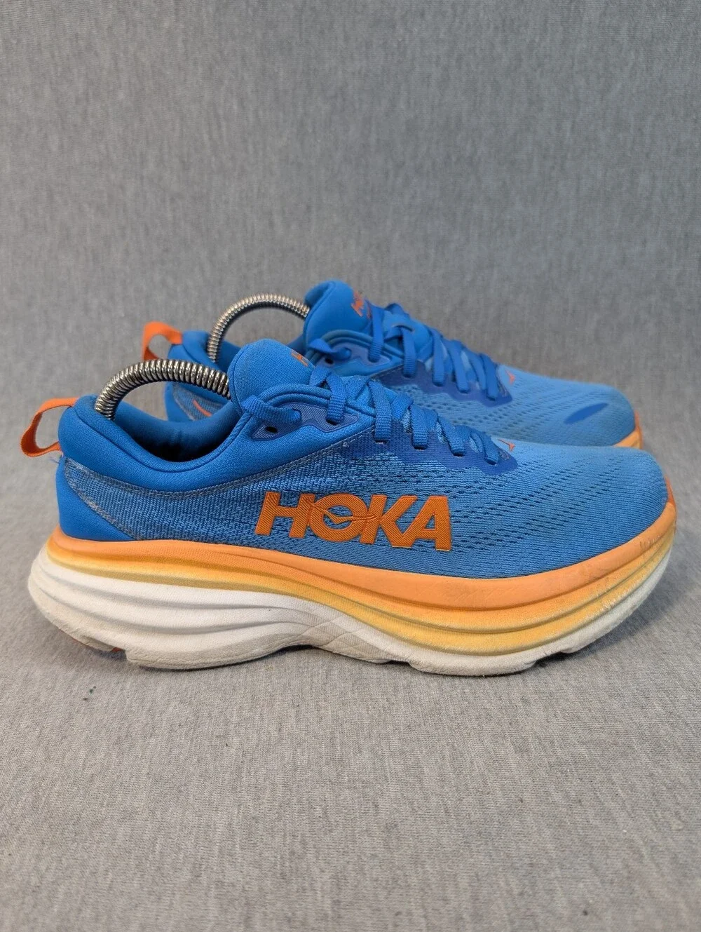 Hoka Bondi 8 Running Shoes Men's 8.5D Blue Orange Sneakers - Picture 8 of 16